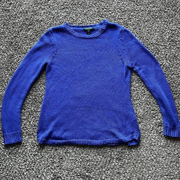 Polo Ralph Lauren Womens Large Blue Sweater Knit Pullover - Picture 1 of 8